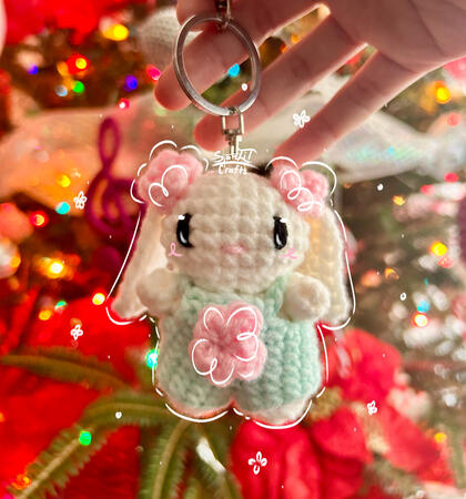 Bunny in Overalls Keychain