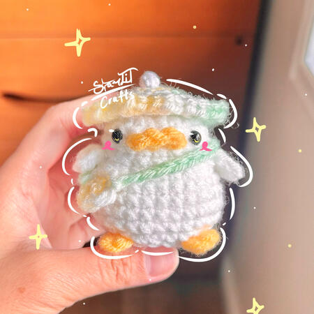 Duck with Hat and Bag Keychain